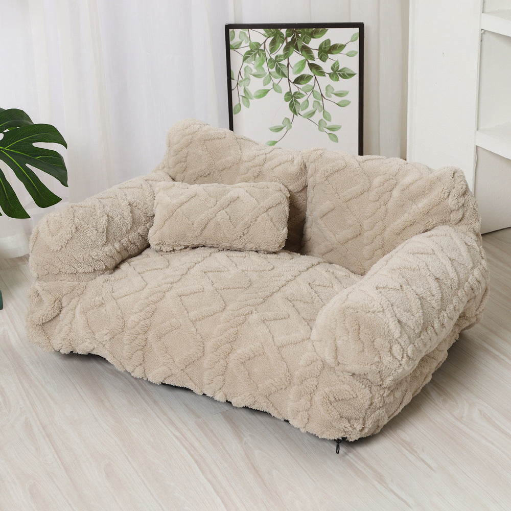 🐾 Calming Plush Dog Bed