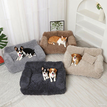 🐾 Calming Plush Dog Bed