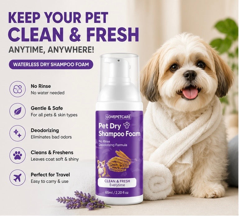 🐾 Waterless Pet Foam Shampoo